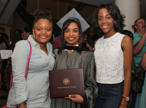 Allea Paz of Jackson graduated from Hinds Community College on May 15. Celebrating with her are friends Reagan Chapman, left, and Christie Cloy, right.