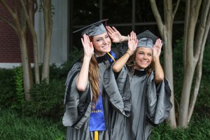 Former Hi-Steppers Kaylee Scroggins of Brandon, left, and Shelby Byrd of Florence head to the University of Southern Mississippi after graduating from Hinds Community College on May 15. The Hinds Hi-Steppers is one of the oldest precision dance teams in the country.