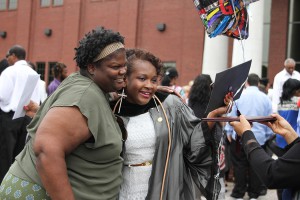 Victoria Gilmore of Jackson graduated with an Associate Degree in Nursing on May 14 at Hinds Community College. Celebrating with her is friend Lena Gilmore.