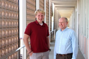 Robert Harrison Hunter, left, and Jeff Hughes, right, have been selected as HEADWAE (Higher Education Appreciation Day-Working for Academic Excellence) student and instructor for 2015-2016. HEADWAE was established in 1988 to honor academically talented students and faculty who have made outstanding contributions in promoting academic excellence. The 29th annual program is scheduled for Tuesday, Feb. 2, 2016.