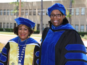 Drs. Carolyn Meyers, left, and Debra Mays-Jackson, before a graduation ceremony at Hinds Community College Utica Campus on May 15, 2016. (April Garon/Hinds Community College)