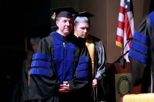 Dr. Scot Long, a professor at Mississippi College, received his Associate of Arts degree during graduation ceremonies at the Clyde Muse Center on Friday, May 13, 2016. (April Garon/Hinds Community College)