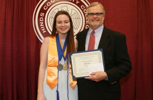 Olivia DeGrado, with Business Administration Instructor Mike Clark.