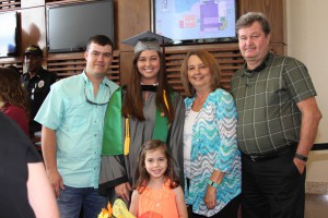 Kimberly Smith of Crystal Springs celebrates her graduation from Hinds Community College on May 12 with her family including daughter Kayleigh, 5, front; husband Russ Smith and parents Beverly and Tommy Bridges. She received a degree in Respiratory Care Technology.