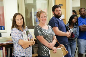 Tiffany Roberts, second from left, of Pearl, listens to a presentation in the Associate Degree Nursing Learning Lab at the Fall 2016 Nursing Showcase at Hinds Community College Jackson Campus-Nursing/Allied Health Center. (Hinds Community College/April Garon)