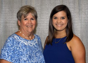 Among those recognized was recipient Margaret Hand, of Auburn, Ala., who received the Bo Byrnes Memorial Theatre Scholarship. With her is Theresa Moody, left, of Jackson.