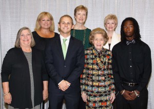 Among those recognized were recipients Stephen Mills, bottom row, center left, of Bogue Chitto, and Andy Evans, bottom row, right, of Brandon, who both received Brandon Garden Club Scholarships. With them are Debbie Zischke, bottom row, from left, Janet McLaurin, bottom row, center right; Tammy McLaurin, top row, from left, Carole Gallagher, and Charla Jordan. 