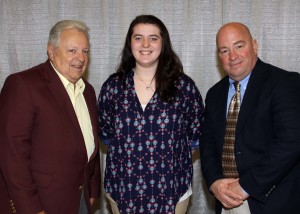 Among those recognized was recipient Anna McCombs, of Clinton, who received the Robert Wallace Hollingsworth Family Scholarship. With her is Jack Hollingsworth, left, of Utica, and Mike Hollingsworth, right, of Vicksburg.