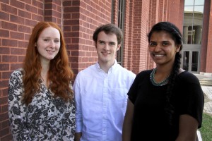 From left, Victoria Mulqueen, Will Stribling and Navdeep Kaur