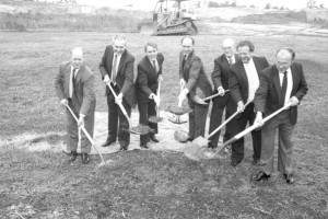 Among the dignitaries present for the 1982 Rankin ground-breaking ceremony were, from left, Dr. Lynn Weathersby, Hinds President Dr. Clyde Muse, then-Gov. Ray Mabus, George Wynne, Dr. George Moody, Albert Moore and Jimmy C. Smith.